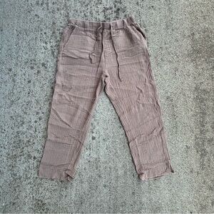 Casual Brown Linen Pants